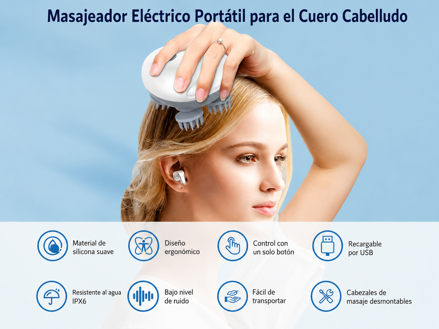 Masajeador eléctrico de cuero cabelludo